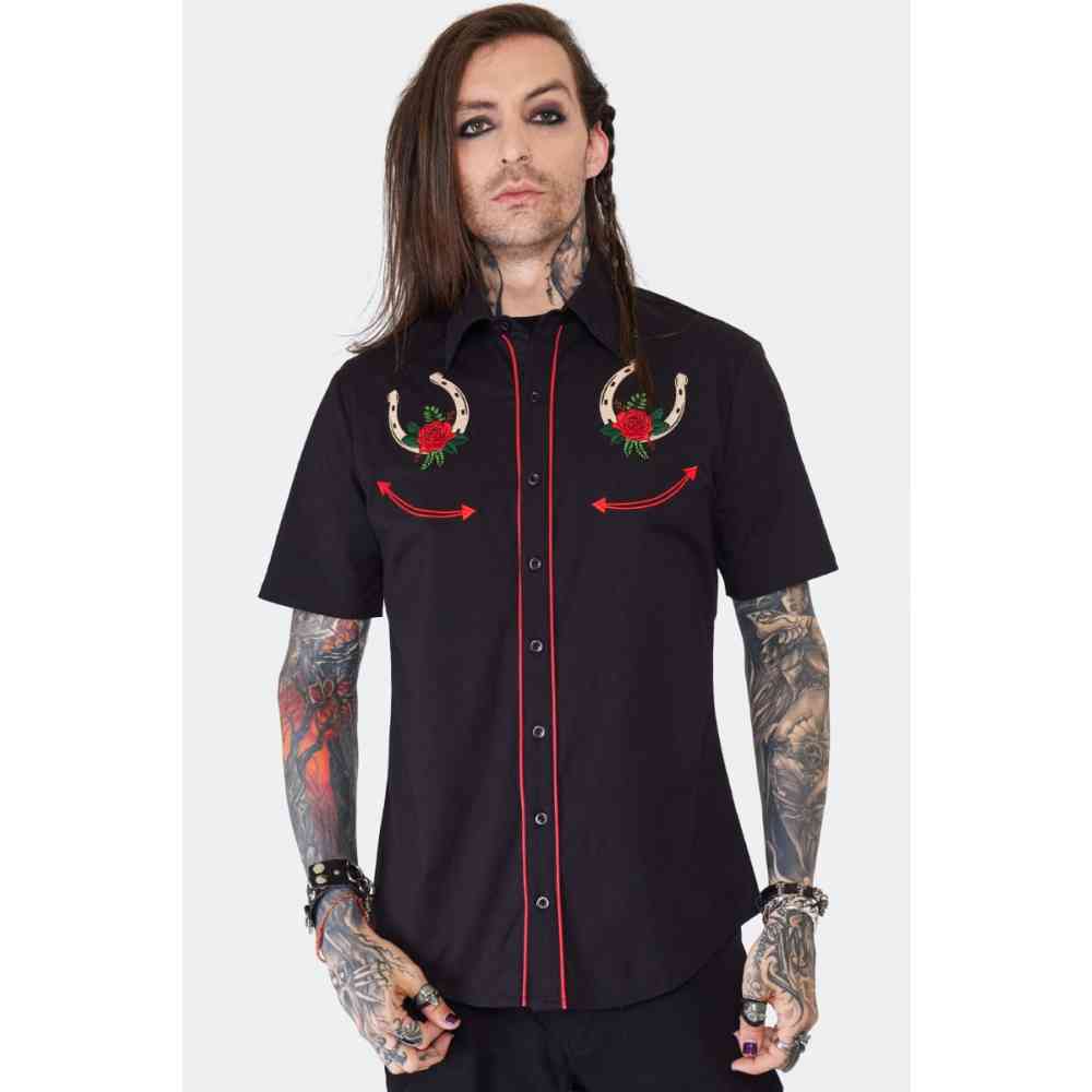 Jawbreaker - Western Horseshoe Short Sleeve Shirt - Black